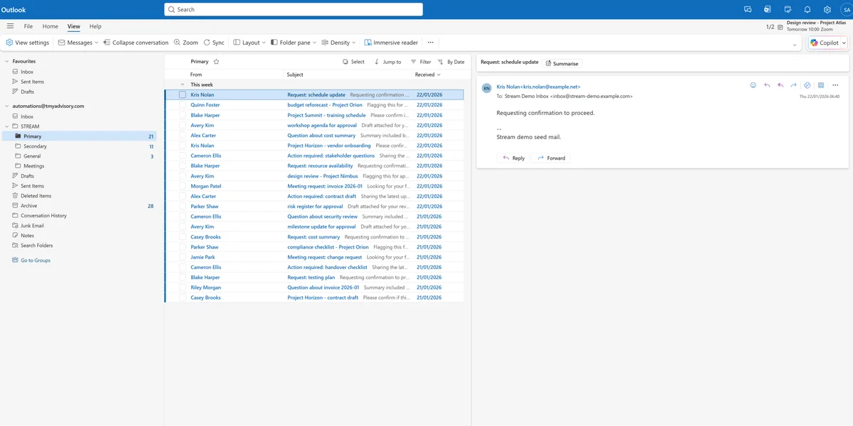 Primary inbox after Stream